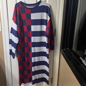 Colorful Striped and Checkered Dress